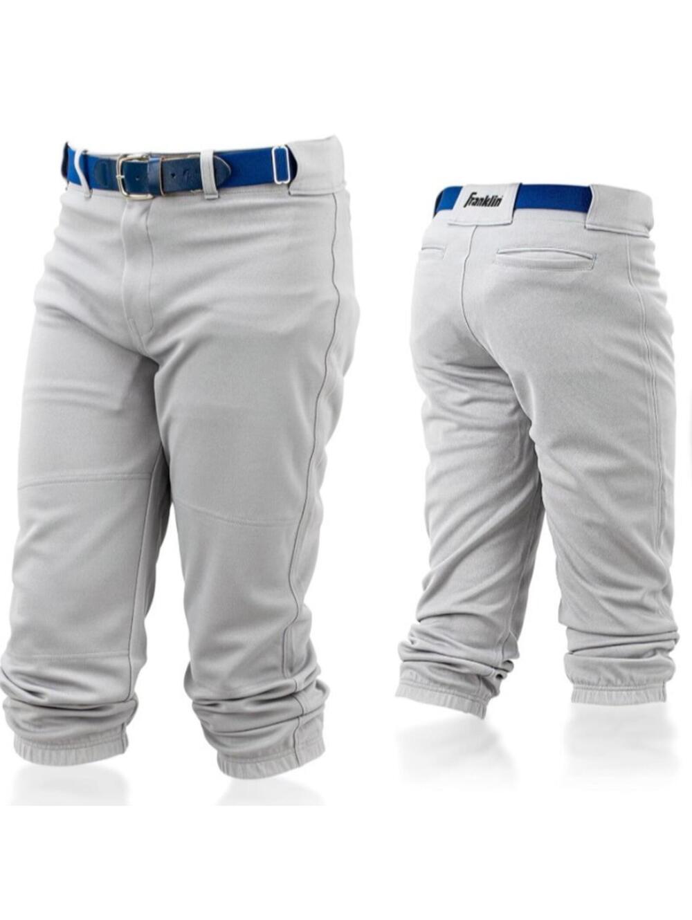 Franklin Sports Youth Small Baseball Pant Grey Elastic Waistband Classic Boy Fit